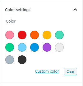 Color setting